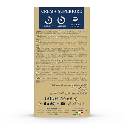 Caffe Borbone Aluminum Coffee Pods, Compatible with Nespresso Original Machines, Crema Superiore, Medium Roast, Creamy and Smooth, Genuine Italian Coffee - 50 Count