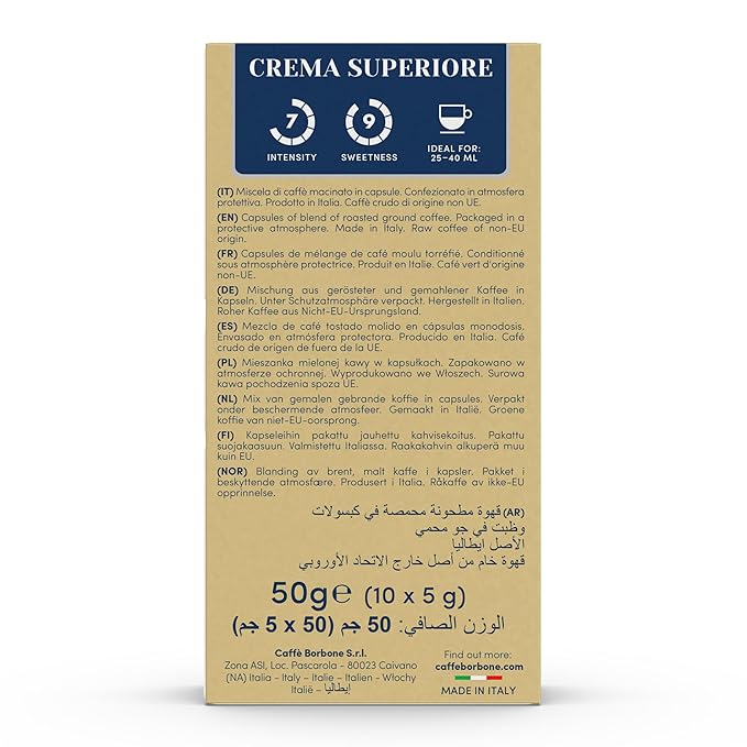 Caffe Borbone Aluminum Coffee Pods, Compatible with Nespresso Original Machines, Crema Superiore, Medium Roast, Creamy and Smooth, Genuine Italian Coffee - NOT compatible with Vertuo - 100 Count