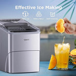 Load image into Gallery viewer, Silonn Ice Makers Countertop, 9 Cubes Ready in 6 Mins, 26lbs in 24Hrs, Self-Cleaning Ice Machine with Ice Scoop and Basket, 2 Sizes of Bullet Ice for Home Kitchen Office Bar Party, Sliver