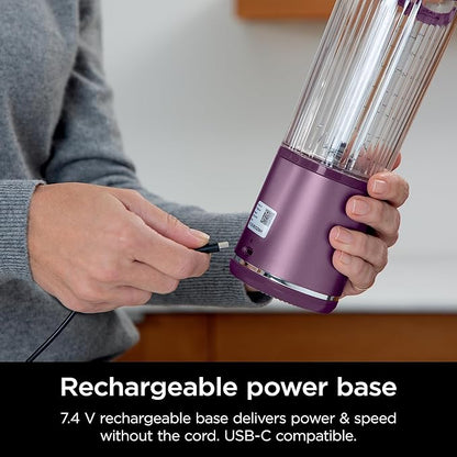 Ninja BC151PR Blast Portable Blender, Cordless, 18oz. Vessel, Personal Blender-for Shakes & Smoothies, BPA Free, Leakproof-Lid & Sip Spout, USB-C Rechargeable, Dishwasher Safe Parts, Passion Fruit