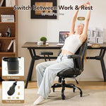 Load image into Gallery viewer, YFO Home Office Desk Chair Office Rubber Casters Ergonomic Computer Chair with Lumbar Support Adjustable Height Rolling Swivel Executive Task Armrests Chair， Black PU