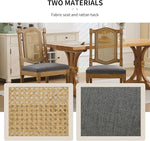 Load image into Gallery viewer, Vintage French Country Dining Room Chairs Set of 8, Rattan Dining Chairs with a Designer Backrest, Upholstered Dining Chair, Sillas para Comedor, Kitchen &amp; Dining Room Chair (Gray, Rattan, 8Pcs)