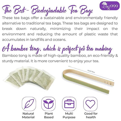 TOG999, Premium 30 Lavender Flower Tea Bags, 100% Natural & Pure from Lavender Flowers. Loose Flower Lavender Herbal Tea. Lavender Flower Tea. No Sugar, No Caffeine, No Gluten, Vegan.