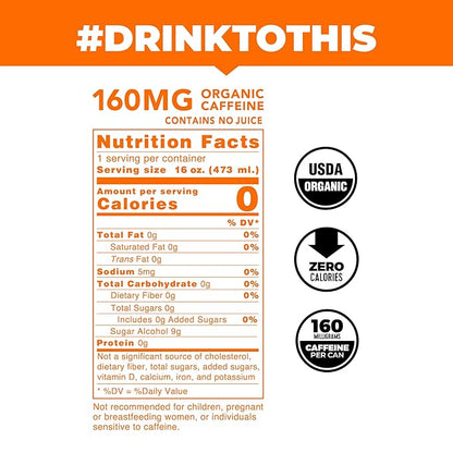 CLEAN Cause Zero Sugar Variety Pack Yerba Mate Tea Sparkling, USDA Organic Energy Drink Alternative, Zero Calorie, 160mg Natural Caffeine, Soda Alternative, Plant-Based (16oz cans, 12-Pack Case)