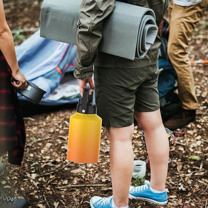 1 Gallon Water Bottle Insulated(Cold for 48 Hrs),BPA Free&Leak Proof,128oz Stainless Steel Water Jug,Big thermo,Large Water Bottle with Handle for Gym,Hiking,Camping&Travel,Gradual Yellow