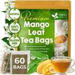 Load image into Gallery viewer, FreshDrinkUS, Premium 60 Mango Leaf Tea Bags, 100% Natural &amp; Pure from Mango Leaves. Loose Leaf Herbal Tea. No Sugar, No Caffeine, No Gluten, Vegan.
