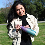 Load image into Gallery viewer, BJPKPK Glitter Yellow Insulated Water Bottle 17 oz Stainless Steel Water Bottles Cola Shape