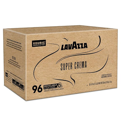 Lavazza Super Crema, Single Serve Keurig® K-Cup® Pods, Medium Espresso Roast Coffee, 96-Count Box