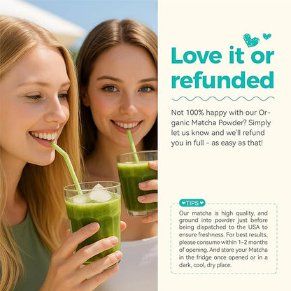 Emerail Organic Matcha Powder, USDA-Certified Pure Matcha Green Tea Powder, Premium Culinary Grade, Perfect for Lattes Smoothies and Baking, Sugar Free (200g / 7oz Pouch)