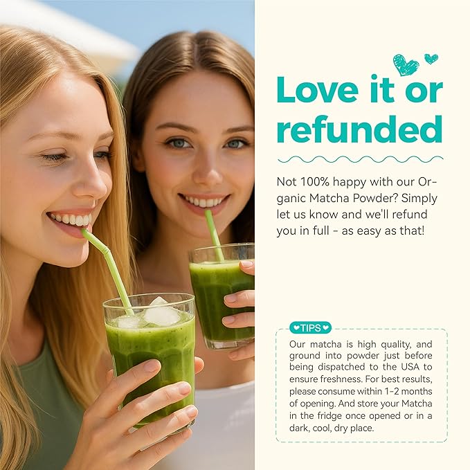 Emerail Organic Matcha Powder, USDA-Certified Pure Matcha Green Tea Powder, Premium Culinary Grade, Perfect for Lattes Smoothies and Baking, Sugar Free (70g / 2.5oz Pouch)