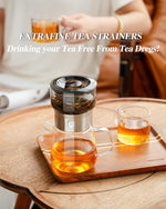 Load image into Gallery viewer, ZENS Modern Glass Tea Infuser Teapot Set, Smart One Touch Tea Maker for Loose Tea Diffusers with 2 Gongfu Cups, Cool Enchanted Tea Pot Alternatives for Black Tea Lovers Gifts-400ml