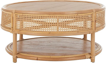 SAFAVIEH Home Collection Arvid Natural Brown Solid Wood Coffee Table (Fully Assembled)
