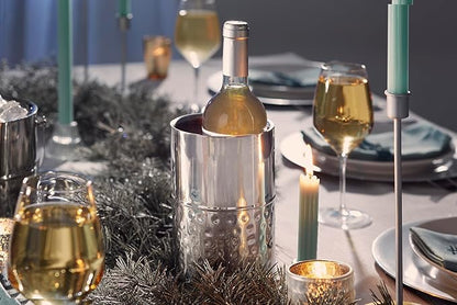 Personalization Universe Lavish Last Name Personalized Wine Chiller - Custom Engraved, Double-Walled Insulated, Stainless Steel Wine Cooler with Hand-Hammered Detail, Ideal for Wine Lovers