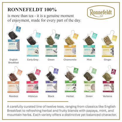 Ronnefeldt 100% Natural English Breakfast – German Black Tea – Bold & Smooth Morning Blend – Caffeine Boost – Loose Leaf in 15 Individually Wrapped Bags