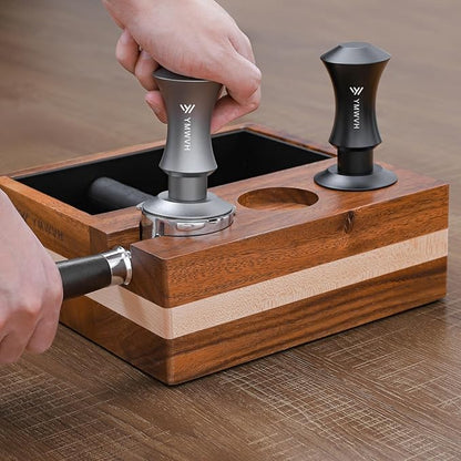 Espresso Tamper 58.3mm Barista Coffee Tamper with Dual Spring Loaded 100% Stainless Steel Ripple Base, Constant 30lb, Compatible with Espresso Machine Rancilio, Gaggia Portafilter, E61 Group(Silver)