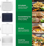 Load image into Gallery viewer, Infrared Heating Air Fryer Toaster Oven, Extra Large Countertop Convection Oven 10-in-1 Combo, 6-Slice Toast, Enamel Baking Pan Easy Clean with Recipe Book, Brushed Stainless Steel Finish