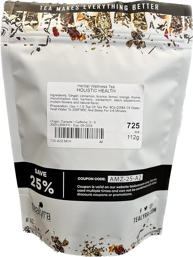 Tealyra - Holistic Health Tea - Turmeric Healthy Tonic - Ginger - Fennel - Cinnamon - Loose Leaf - All-In-One Wellness Blend - Caffeine-Free - 112g (4-ounce)