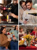 Load image into Gallery viewer, Gold Deer Head Wine Pourer, Liquor Bottle Pour Spout with Leak-Proof Rubber Stopper, Universal Fit for Wine Whiskey Champagne Olive Oil – Drip-Free Bar Pourer Gift for Men, Weddings &amp; Holidays