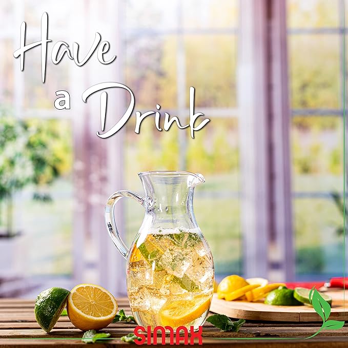 Simax Small 16 Ounce Borosilicate Glass Pitcher with Handle - Montessori Kids Pitcher with Spout for Orange Juice, Milk, Tea