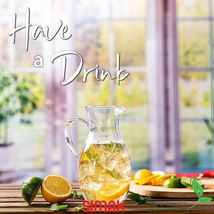 Simax Small 16 Ounce Borosilicate Glass Pitcher with Handle - Montessori Kids Pitcher with Spout for Orange Juice, Milk, Tea