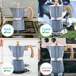 Load image into Gallery viewer, GROSCHE Milano Moka Pot - Stovetop Coffee Maker and Percolator for Espresso - 3 Cup, Indigo