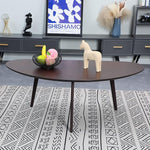 Load image into Gallery viewer, FIRMINANA Mid Century Modern Coffee Table,Large Oval Small Mangotop Coffee Table for Small Spaces, Espresso-47.3" W x23.63 D x 17.72" H