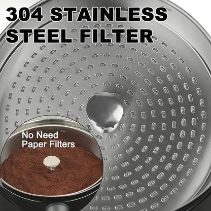 Coffee Maker 100 Cup Commercial Coffee Urn,Hot water/beverage Machine and Drink Dispenser-Premium 304 Double-Wall Stainless Steel Electric Percolator Coffee pot,Keep Warm for Hours,Matte Black