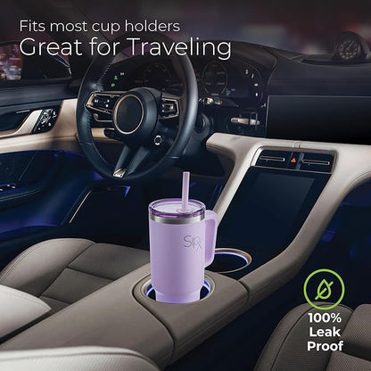 SIPX™ Insulated Tumbler With Lid And Straw, 40oz. Tumbler With Handle Keeps Cold 12 Hours, Water Bottle Thermos With Lid, BPA-Free Reusable Insulated Coffee Tumblers, Travel Mug Great For Beach Party