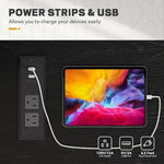 Load image into Gallery viewer, YITAHOME 52" Farmhouse Coffee Bar Cabinet with Storage, Buffet Cabinet with Goblet Holder, 5 Hooks, Power Outlets, Sideboard Cabinet with Sliding Barn Doors for Kitchen &amp; Living Room (Black Oak)