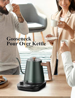 Load image into Gallery viewer, KLEAH Gooseneck Electric Kettle with Temperature Control - 0.8L Automatic Shut Off Tea &amp; Coffee Kettle, Hot Water Boiler Pour Over Coffee Kettle, 1200W Quick Heating Keep Warm, Green