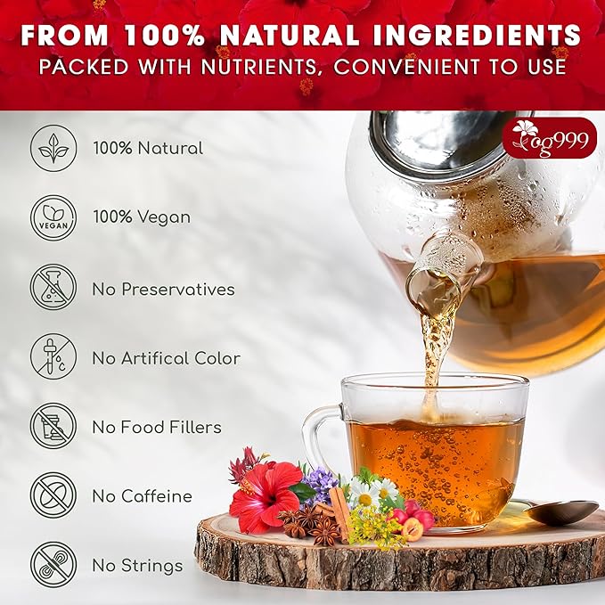 TOG999, Upgraded Pressure Balance Herbal Tea - 80 Tea Bags | Heart Functional Tea | Blend of 9 Natural Herbs | Caffeine-Free, Sugar-Free, Vegan-Friendly