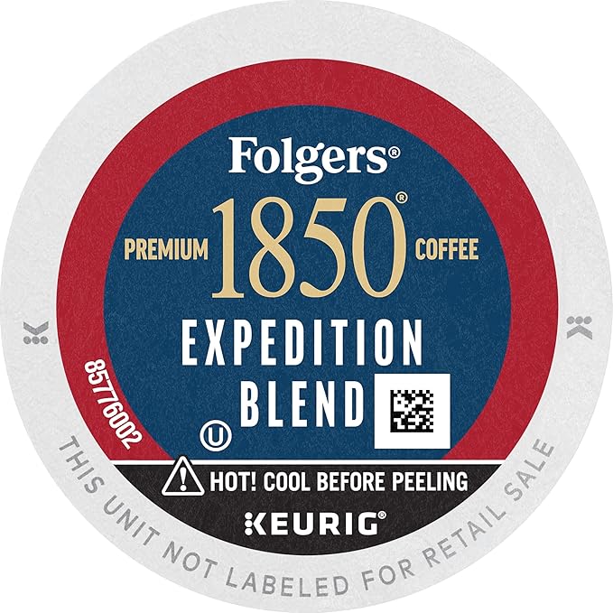 Folgers 1850 Expedition Blend Medium Roast Coffee, 60 Keurig K-Cup Pods