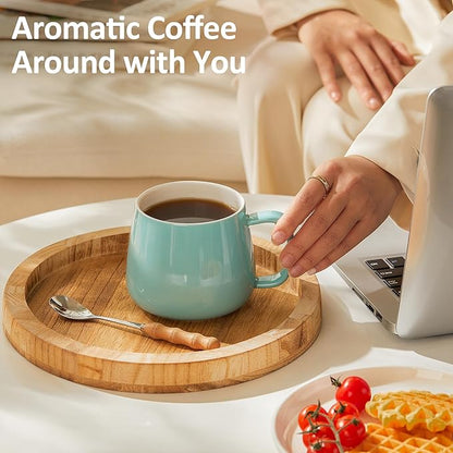 Teocera 16oz Ceramic Coffee Mugs Set of 4 – Stackable Latte Cups, Microwave, Dishwasher & Oven Safe – Ideal for Coffee, Cappuccino, Hot Chocolate, Housewarming Gifts, Turquoise