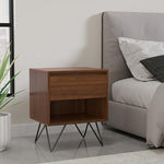 Load image into Gallery viewer, SIMPLIHOME Hunter 20 inch Wide Industrial Modern Nightstand in Walnut for the Living Room and Bedroom