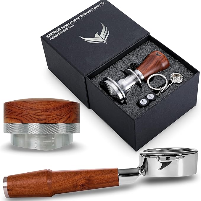 54mm Espresso Machine Accessories Set Coffee Distributor, Spring Loaded Tamper, and Bottomless Portafilter for Breville Barista Express, Pro, Touch, Bambino, Infuser, Duo Temp Pro