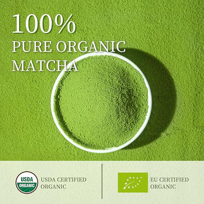 Chaism Ceremonial Grade Matcha Green Tea Powder - Premium First Harvest USDA Organic Gluten-Free Vegan, 100% Pure Unsweetened No Additives, 1.06oz Tin