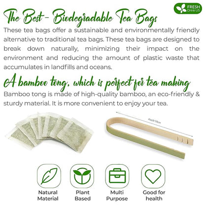 FreshDrinkUS, Premium 25 Mugwort Leaf Tea Bags, 100% Natural and Pure Mugwort Leaves. Loose Leaf Mugwort Herbal Tea. Mugwort Leaf Tea. No Sugar, No Caffeine, No Gluten, Vegan. (25 Tea Bags)