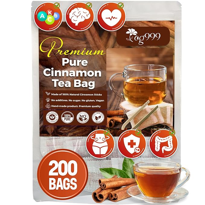 TOG999, Premium 200 Tea Bags - Special Cinnamon Tea, 100% Natural & Pure, Herbal Tea. Cinnamon Stick Herbal Spice