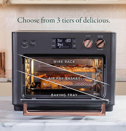 Café Couture Oven with 14 essential cooking modes, including Air Fry, CrispFinish, Bake, Broil, Roast, Toast, Pizza, WiFi & Smart Connected, Voice Control, Countertop Small Appliances, Matte Black