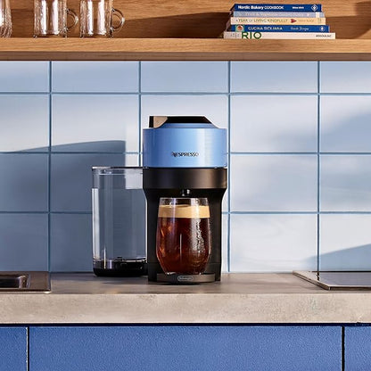 Nespresso Vertuo Pop+ Coffee and Espresso Machine by De'Longhi with Aeroccino Milk Frother, Pacific Blue