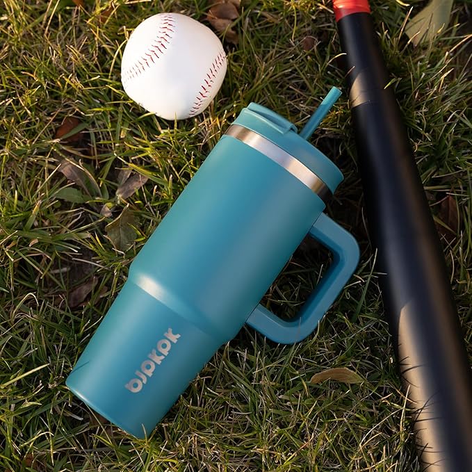 BJPKPK Tumbler With Handle 30 oz Stainless Steel Insulated Tumbler With Lid And Straw For Water Or Ice Coffee,Lavender Green