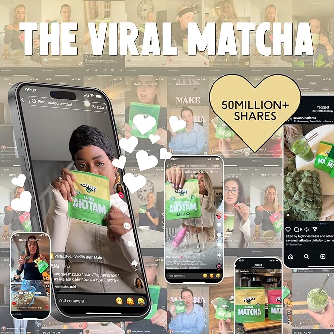 Perfect Ted Matcha Powder | Vanilla Bean Flavor 75g | Matcha Powder Ceremonial Grade | Single-Origin Uji, Japan | Matcha Green Tea Powder (30 Servings)