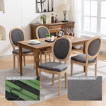 Load image into Gallery viewer, French Country Dining Chairs Set of 6, Grey Round Back Dining Chairs with Linen Upholstered Seat, Solid Wood Legs, Farmhouse Kitchen &amp; Dining Room Chairs, Sillas De Comedor (Gray, 6Pcs)