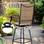 Load image into Gallery viewer, PHI VILLA 3 Piece Outdoor Bar Set, Bar Height Patio Table and Chairs with Brown Padded Textilene Fabric &amp; Rustproof Metal Frame for Backyard, Balcony, Garden &amp; Poolside