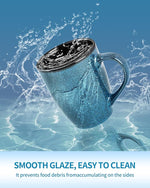 Load image into Gallery viewer, Ceramic Mugs 12oz,Large Ceramic Coffee Cups for Men, Women, Dad, Mom, Modern Coffee Mugs With Handle For Tea,Latte,Cappuccino,Cocoa. (green and blue 4pack)