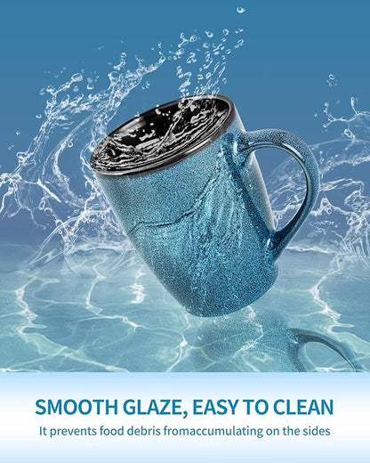 Ceramic Mugs 12oz,Large Ceramic Coffee Cups for Men, Women, Dad, Mom, Modern Coffee Mugs With Handle For Tea,Latte,Cappuccino,Cocoa. (Green 1 Pack)