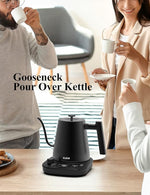 Load image into Gallery viewer, KLEAH Gooseneck Electric Kettle with Temperature Control - 0.8L Automatic Shut Off Tea &amp; Coffee Kettle, Hot Water Boiler Pour Over Coffee Kettle, 1200W Quick Heating Keep Warm, Black