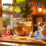 Load image into Gallery viewer, 5 Ounces Set of 4 Double Walled Glass Coffee Mugs Insulated Layer Coffee Cups Borosilicate Glass Espresso Double Insulated Clear Glass Coffee Mug for Hot Beverages
