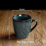 Load image into Gallery viewer, famiware Coffee Mugs Set of 4, Ocean Round 11.5oz Coffee Cup Set with Handle for Cocoa, Milk, Hot Chocolate, Stoneware Cups for Kitchen, Reactive Glaze, Microwave Dishwasher Safe, Deep Forest