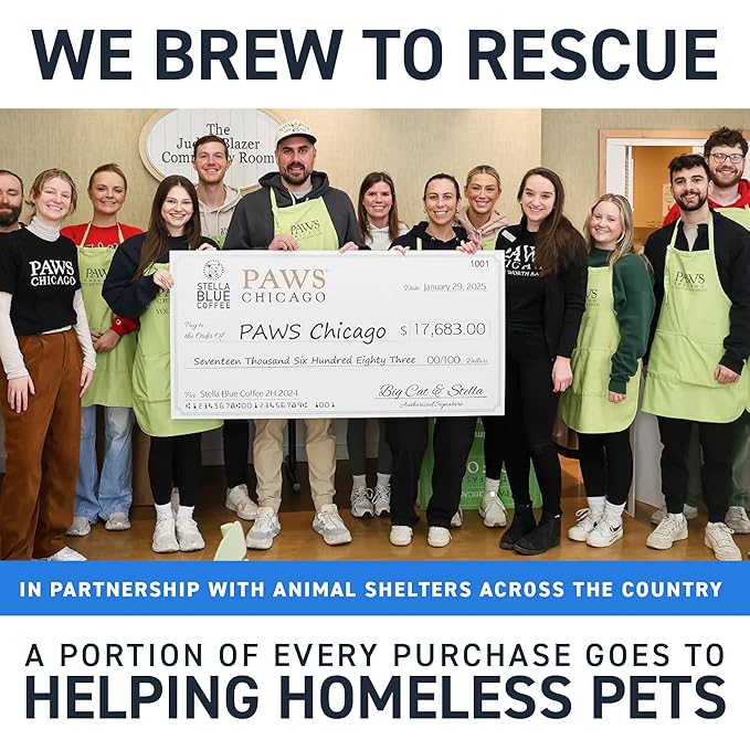 Stella Blue Ground Coffee, Positive Vibes Blend, Light Roast, Fresh Coffee Ground 100% Arabica, Smooth Balanced Roast with Distinct Flavor Notes, Ethically Sourced Coffee Beans, 12 oz Bag